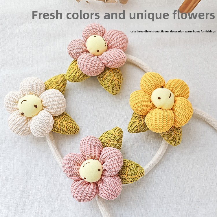 แนะนำ ผ้าม่าน (2ชิ้น) ยิ้มดอกไม้สายรัดผ้าม่าน, แฮนด์เมดน่ารัก, ตาข่ายเก็บผ้าม่านหัวเข็มขัดสายรัด, อุปกรณ์ถัก, ที่ทันสมัยเรียบง่ายสายรัดผ้าม่าน ราคาพิเศษ มีเก็บเงินปลายทาง