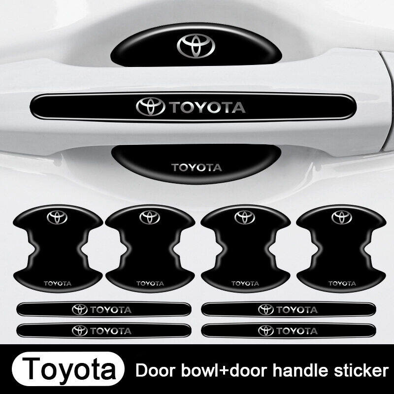 4/8 ชิ้นรถ Anti-collision Strip โลหะประตู Handle Protector เหมาะสําหรับ Toyota Corolla RAV4 Prius Allion Camry Highlander กันน้ํา Anti-scratch ทนต่อการสึกหรอประตูชาม Handle