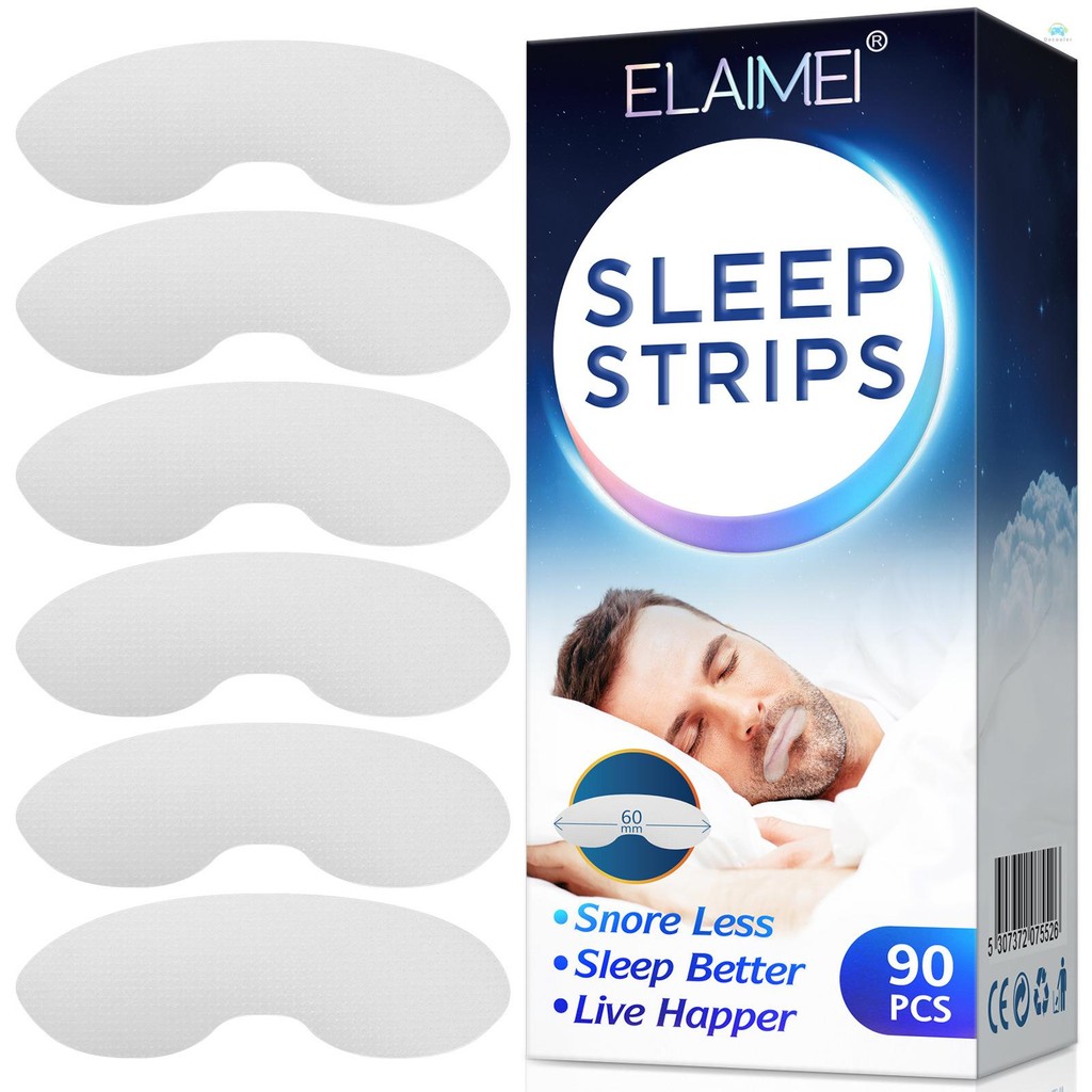 CB  ท้องถิ่น Mouth Strip ELAIMEI Anti Snoring Sleep Strips ทิ้งแถบปากเทปลดปาก Dryness Sore Throat Snoring Solution 90 ชิ้น