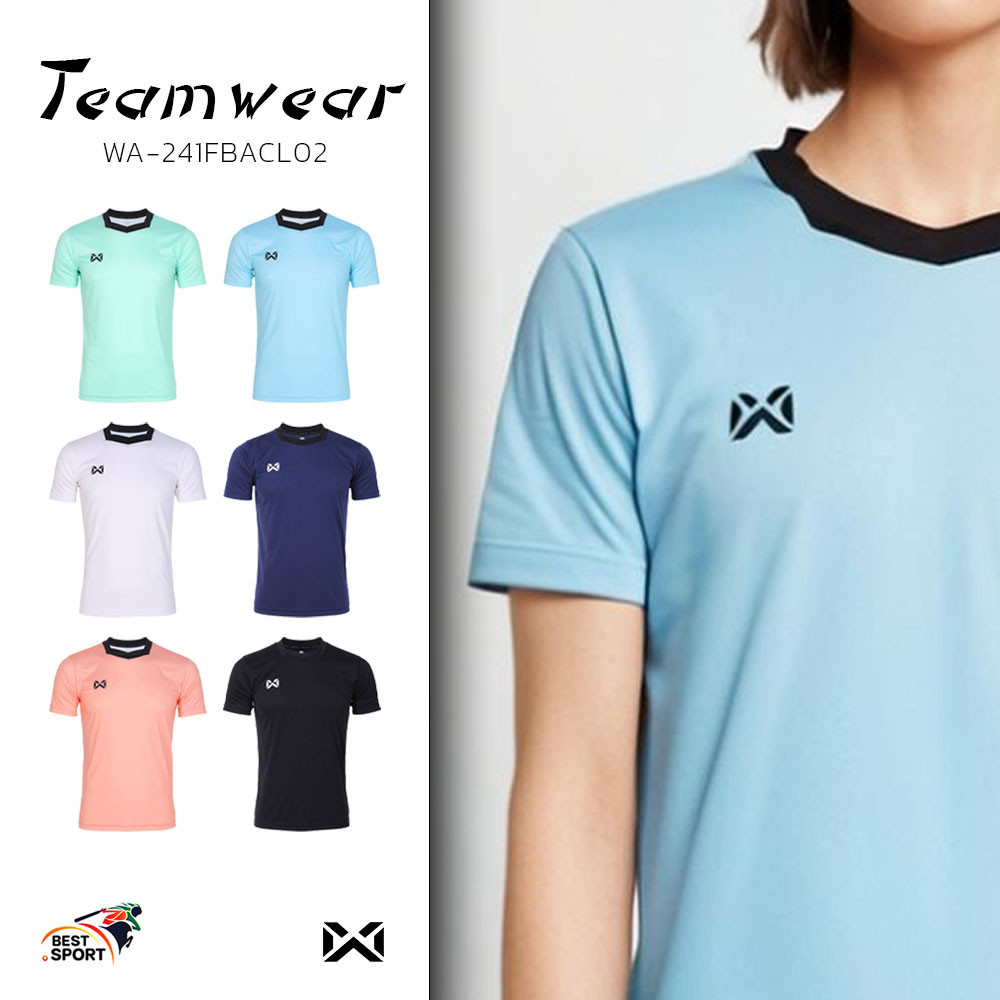 WARRIX เสื้อกีฬา สีพื้น คอกลม ผ้าไมโครเรียบ แขนสั้น FBA071 FBA571 WA-251FBACL01