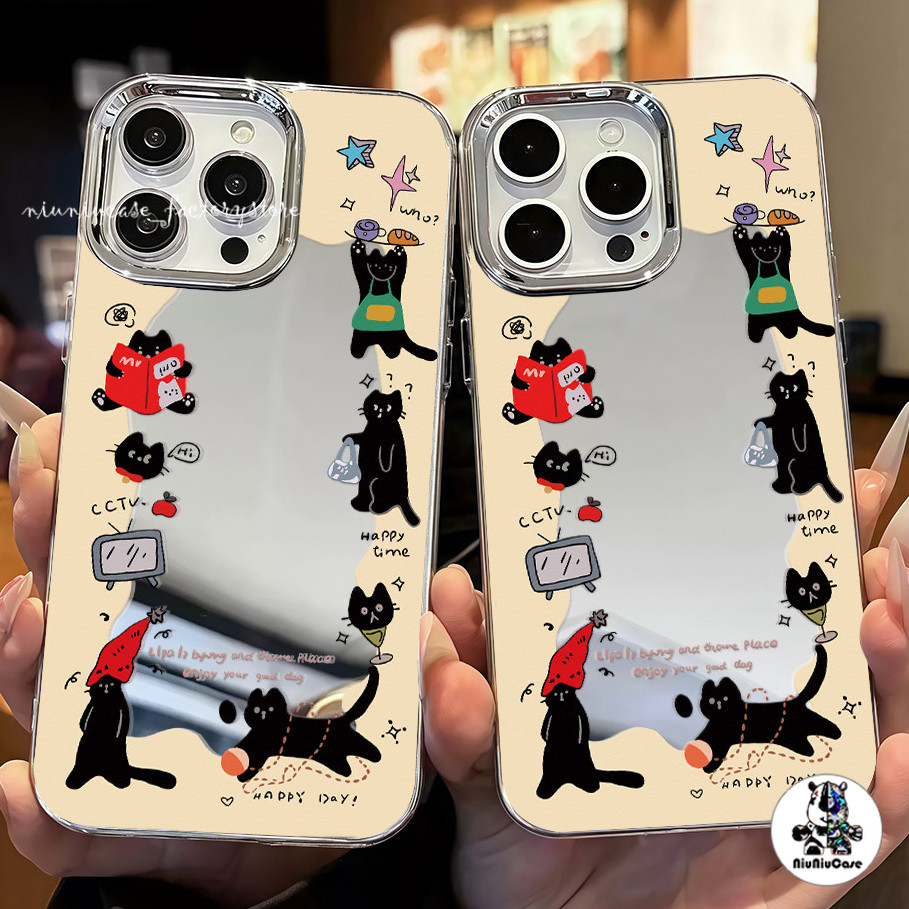GOOD Case For iPhone 11 13 16 15 14 12 Pro Max เคสไอโฟน11 XS MAX XR 8Plus เคส น่ารักM กระจก กรณีโทรศัพท์มือถือชุบกระจ