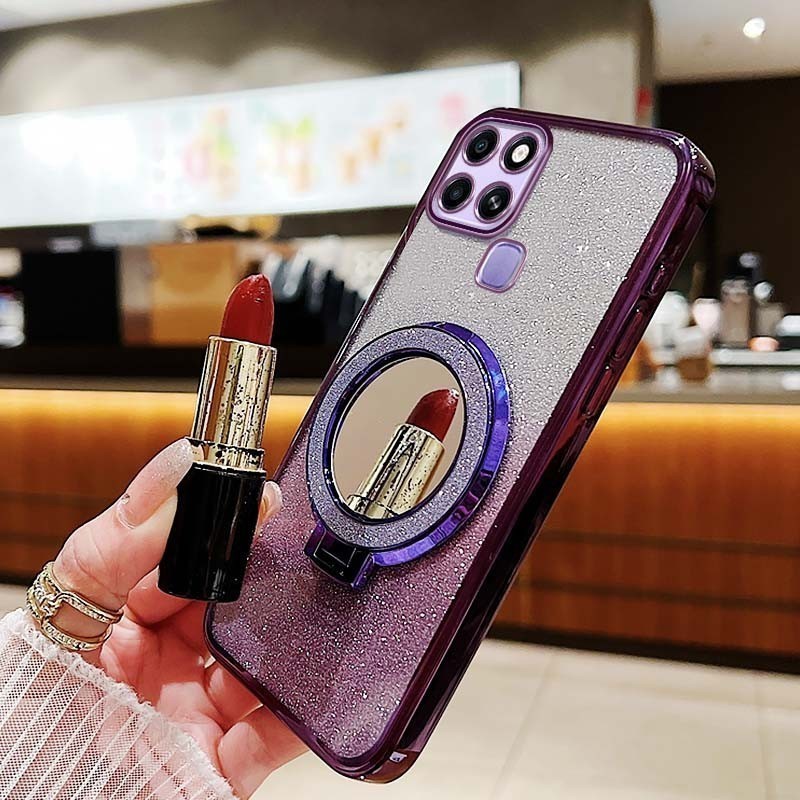 เคสโทรศัพท์ Infinix Smart 6 HD X6511 X6511B X6511E X6512 กรณีกระจกด้านหลังแม่เหล็กดูดวงเล็บเคสโทรศัพท์กันกระแทก - รูปที่ 4