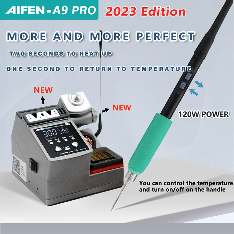 สถานีบัดกรี AIFEN-A9PRO รองรับหัวแร้ง C210/C245/C115 ด้ามจับไร้สารตะกั่ว สถานีบัดกรีอิเล็กทรอนิกส์