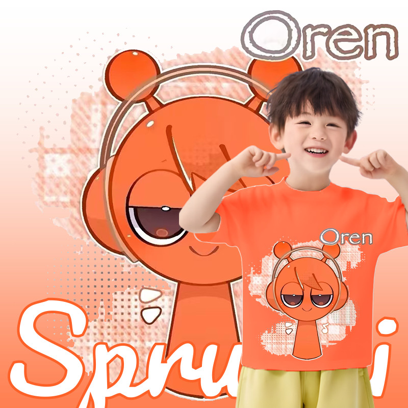 ใหม่ ! ! ! Sprunki Anak Baju T-Shirt, Rhythm box music game Children Pure Cotton Print Short Sleeves #Si11