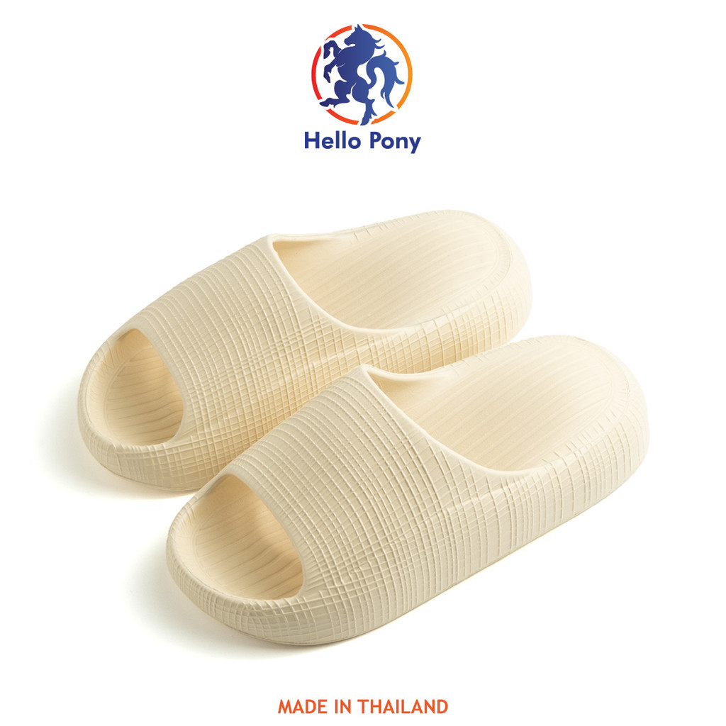 Hello Pony Unisex รองเท้าแตะลําลอง รองเท้ายางeva รองเท้สแตะ ใส่สบาย กันน้ำ กันลื่น MHM4013 ลายตาราง แฟชั่น