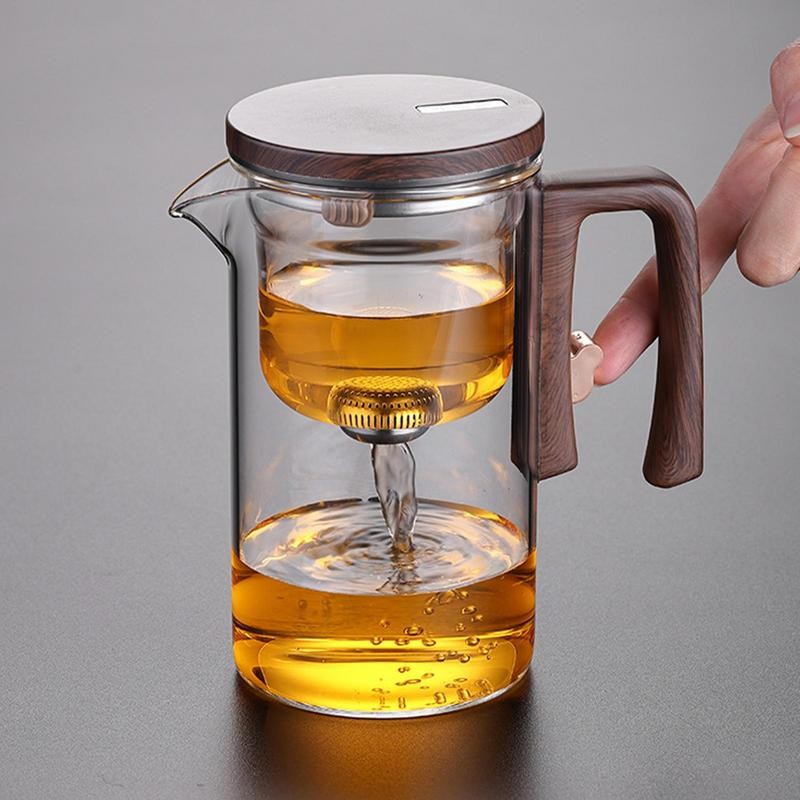 520ML/720ML กาน้ําชาแก้วแม่เหล็กที่ถอดออกได้ Infuser ถ้วยหรูหราแก้วชาเขียวถ้วยชากาน้ําชาน้ําแยกครัวเรือนขี้เกียจชาทํา artifact เตาตั้งพื้นปลอดภัยชากาต้มน้ํา, B