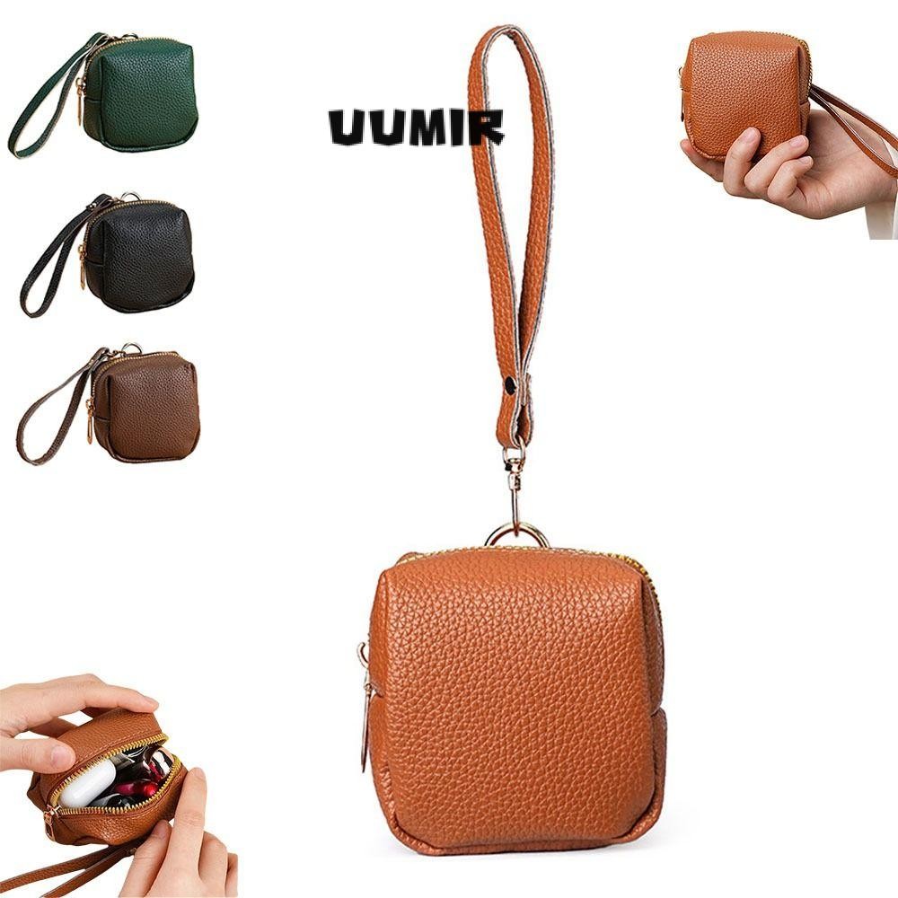 UUMIR Mini Change Wallet, Square Portable Coin Purse, Fashion Zipper Soft PU Leather Small Wallet