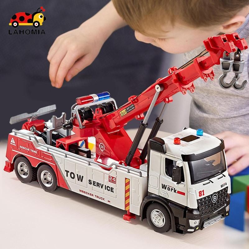 [Lahomia] 1: 24 Scale Crane Truck ของเล่นรถบรรทุกก่อสร้างของเล่นDiecast Crane Model
