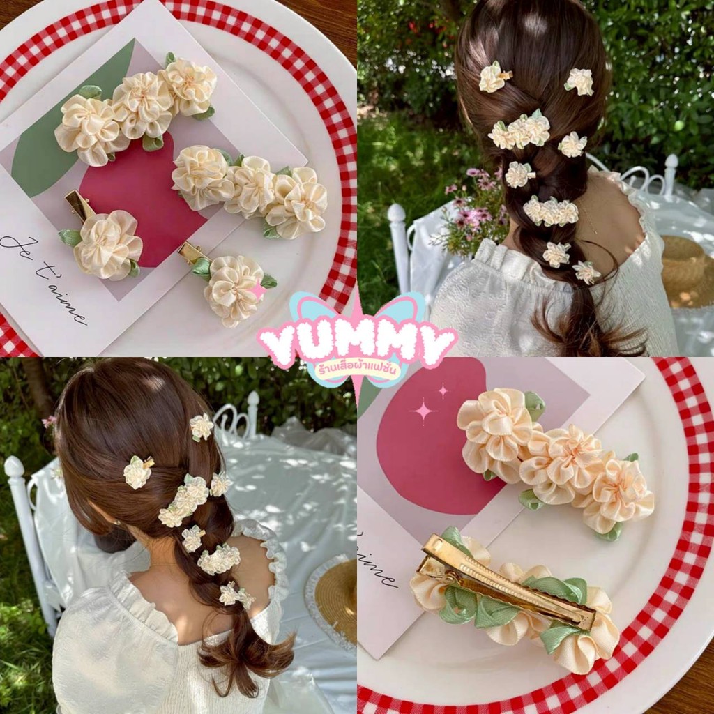 🎀Yummy Shop🎀พร้อมส่ง (VO-20/VO-21/VO-22) กิ๊บดอกไม้ สามขนาด น่ารักมินิมอลเล็กๆ