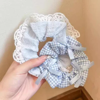 เด็กน่ารักเด็ก Blue Series Bowknot เชือกผมยางรัดผม Scrunchies เครื่องประดับผม