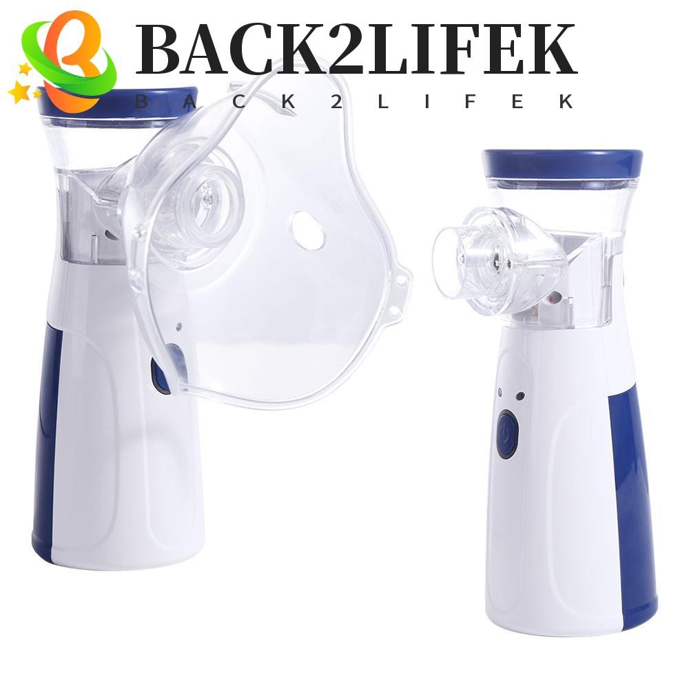 BACK2LIFEK เครื่องพ่นยามือถือ, เครื่องฉีดน้ําปากตาข่ายอัลตราโซนิก, มินิเงียบความปลอดภัยประหยัดฉุกเฉินมือถือ Asthma Inhaler Atomizer บ้านและสวน