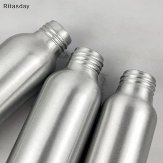 Ritasday 30ml-250ml ขวดอลูมิเนียมสีเงินพร้อมสกรูน้ําหอมเครื่องสําอางโทนเนอร์ขวดน้ํา Travel Protable ขวดรีฟิลใหม่