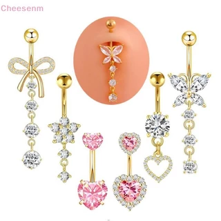 Cheesenm Simple Heart Navel แหวนผู้หญิงแฟชั่น Belly ปุ่มแหวนเซ็กซี่เจาะประณีตเครื่องประดับ Navel แหวนของขวัญ TH
