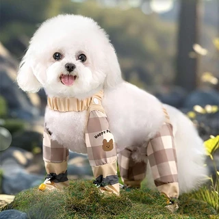 PULSEE Pet Strolling Going Out Pants,แถบสะท้อนแสงกันฝุ่นสุนัขกางเกงสี่ขา,แฟชั่นป้องกันขาปรับ Anti-Slip Dog Boot Leggings กิจกรรมกลางแจ้ง