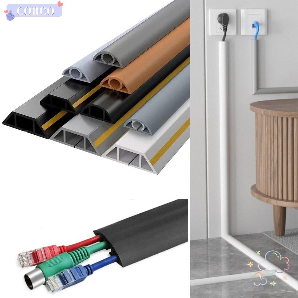 CORCO Floor Cord Cover Anti-extruction Cable Cover Wire Organizer Electric Wire Slot Extension สายไฟท่อ Protector