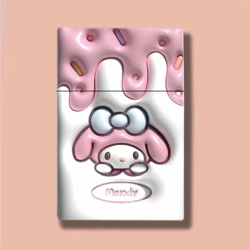 กล่องเก็บของการ์ตูนใหม่ Kuromi จาก OIED น่ารัก กล่องบุหรี่พลาสติกส่วนบุคคล 20 แพ็ค กล่องยาแบบพกพาทนแรงดัน เปิดอัตโนมัติ ป้องกันความชื้น ปกป้องกล่องบุหรี่ ของขวัญสำหรับแฟน