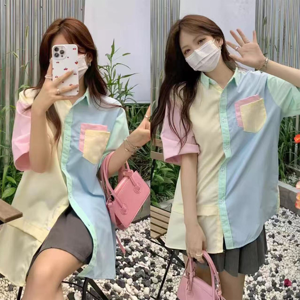 เสื้อเชิ้ตคัลเลอร์ฟูลสายเกา สีรุ้งโดดเด่น