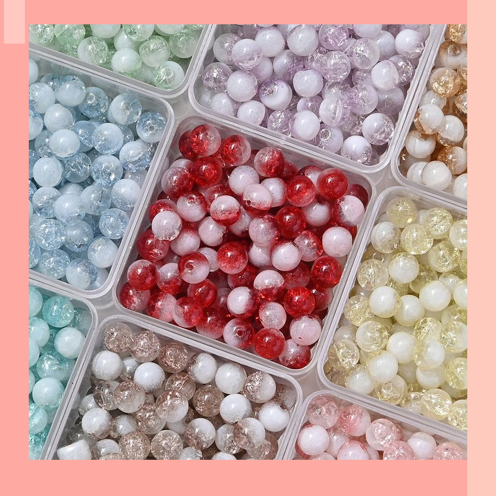 [JIN] 10 มม. Jelly Milk Cap Burst diy ลูกปัดแก้ว