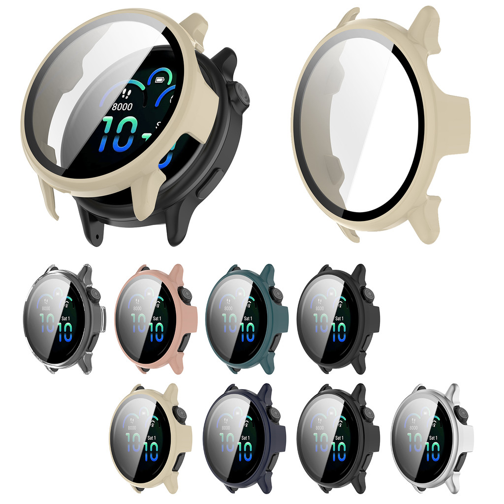 เคสพีซีแบบแข็งบางพิเศษกระจกเทมเปอร์ปกป้องหน้าจอฝาครอบป้องกันสําหรับ Garmin Vivoactive 6
