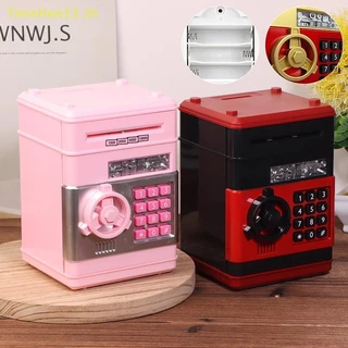 TimeHee 1 ชิ้นเครื่องมืออัตโนมัติเด็ก Piggy Bank ปลอดภัยเหรียญเงินสดเงินฝากรหัสผ่านกล่องครอบครัว Interactive ATM กระปุกออมสิน TH