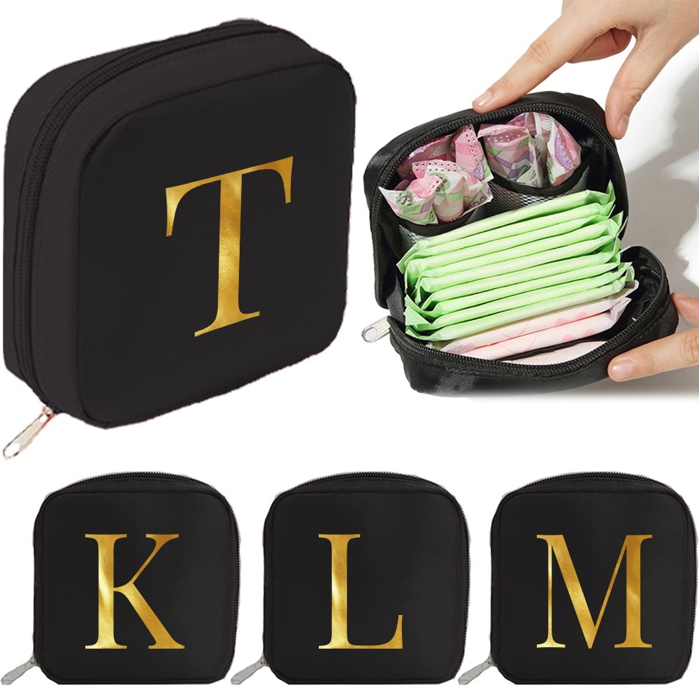 พร้อมส่ง กระเป๋าเก็บผ้าอนามัยพกพาใหม่ กระเป๋าเก็บผ้าใบหลายประโยชน์ letter Series