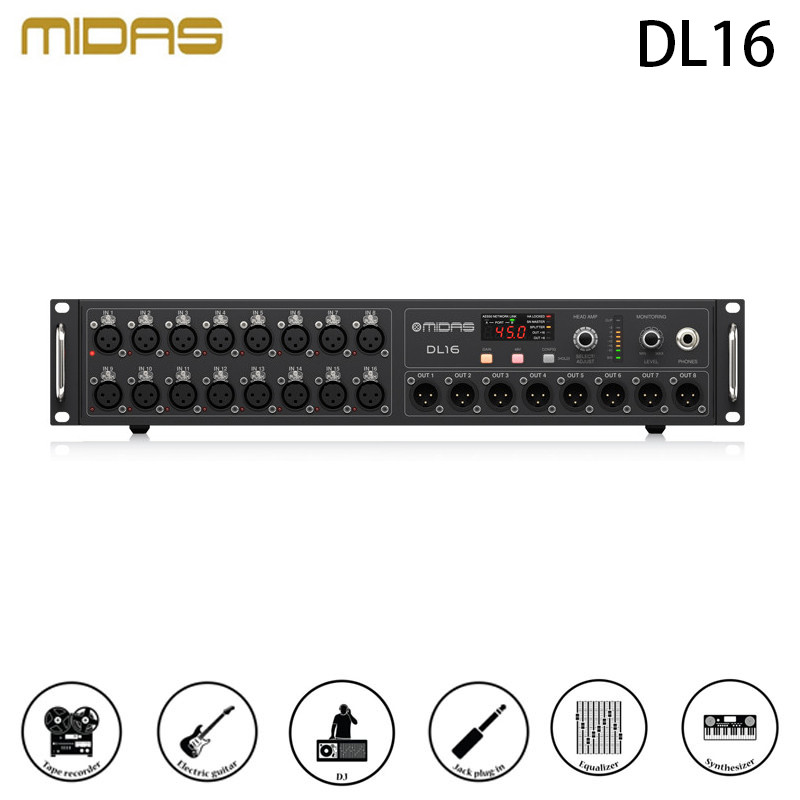 Midas DL16 16 Input, 8 Output Stage Box with 16 Midas Microphone Preamplifiers, อินเทอร์เฟซ ULTRANET
