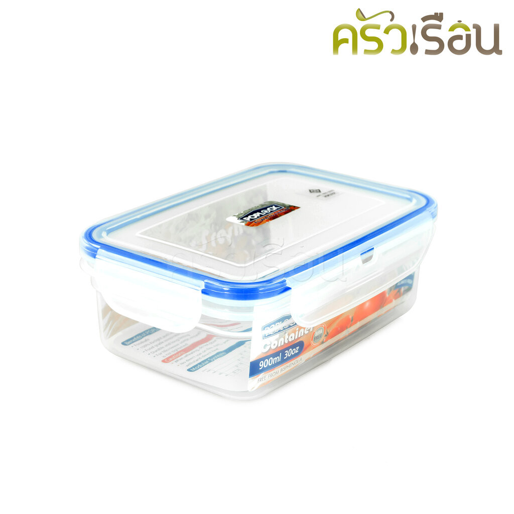 Sahachai กล่องอาหาร 13 x 18 x 7 ซม. ความจุ 900 มล. NO. 9123 POPLOCK กล่องล็อค กล่องใสอาหาร ใส่ร้อนและเย็นได้
