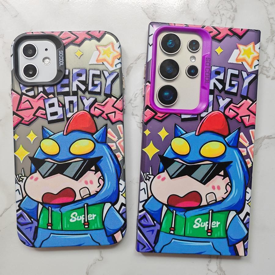 IMD เคส เคสสําหรับ iPhone 11 16 14 15 13 12 XS MAX x XR 7 8 Plus Pro MAX ปลอกน่ารัก Crayon Shin-Chan IMD Case