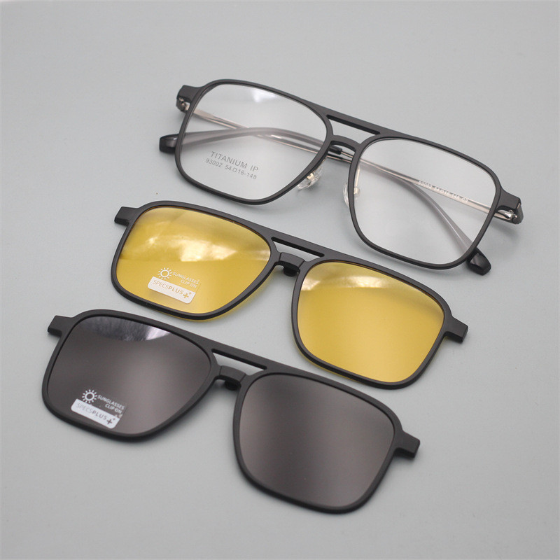 Tiktok กรอบแว่นตาผู้ชาย TR Titanium Ultra-Light Double Beam One เลนส์แว่นตาฝาครอบแม่เหล็กอเนกประสงค์
