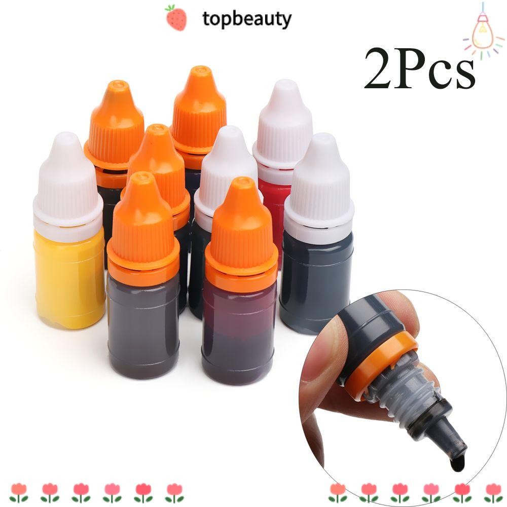 Topbeauty 2 ชิ้นซีลแสงแสงที่มีสีสันน้ํามันร้อน Inkpad สํานักงานอุปกรณ์การเรียนปั๊ม