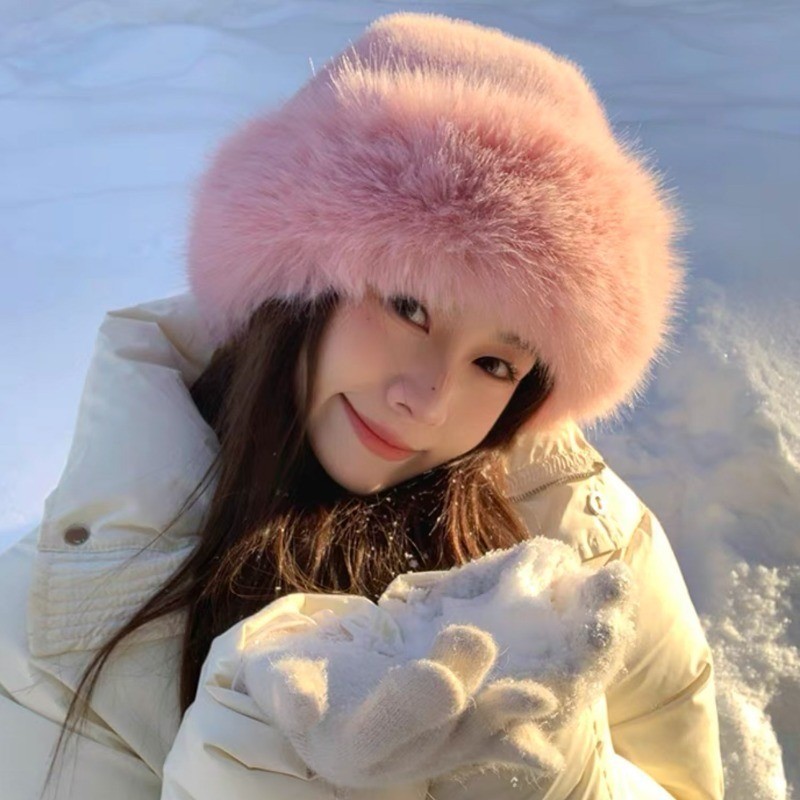 หมวกมองโกเลียตุ๊กตาหนา-สําหรับฤดูหนาวให้ความอบอุ่นอุปกรณ์เสริม-หมวกป้องกันหู-กันลม,สีทึบ-อเนกประสงค์,แสดงใบหน้าขนาดเล