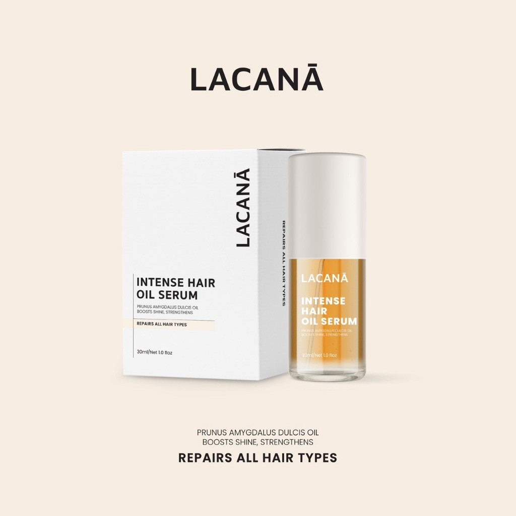 LACANA ออยล์บำรุงผม เนื้อบางเบา ผมเงาขึ้น 3 ระดับ ‼️ ปกป้องเส้นผมจากความร้อน ( 30 ml. ) Lacana