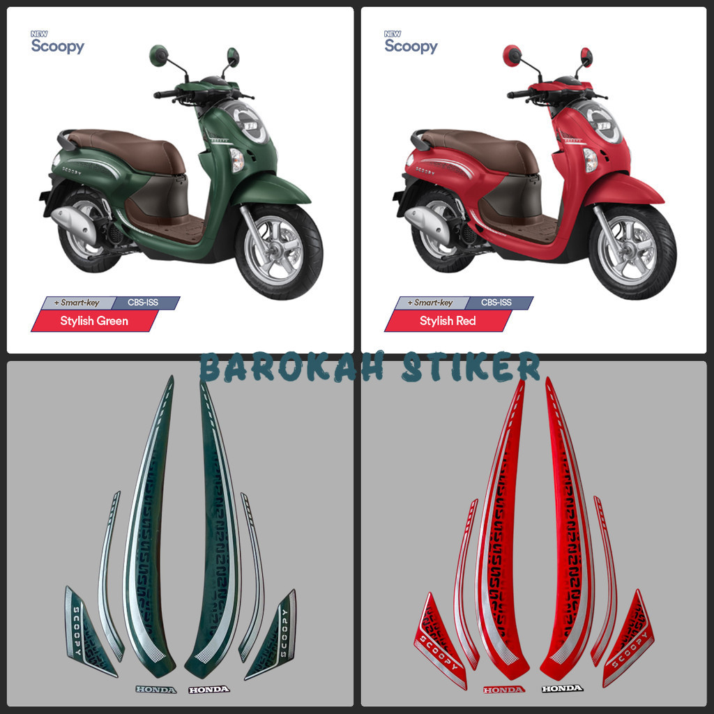 สติ๊กเกอร์ Striping สําหรับ honda scoopy Stylish 2024 2025 Doff Fullset