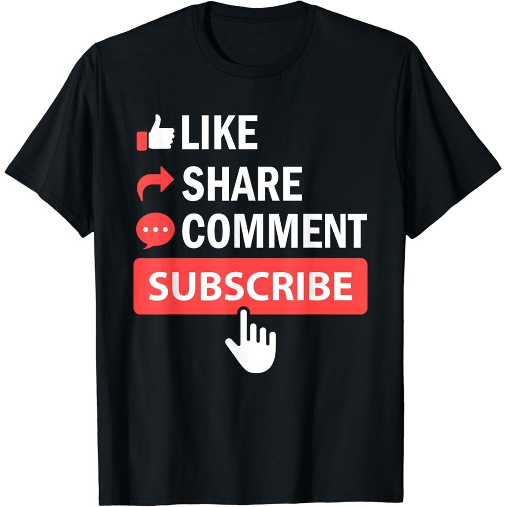 Like Share Subscribe Comment Video Livestream Blogging เสื้อยืด