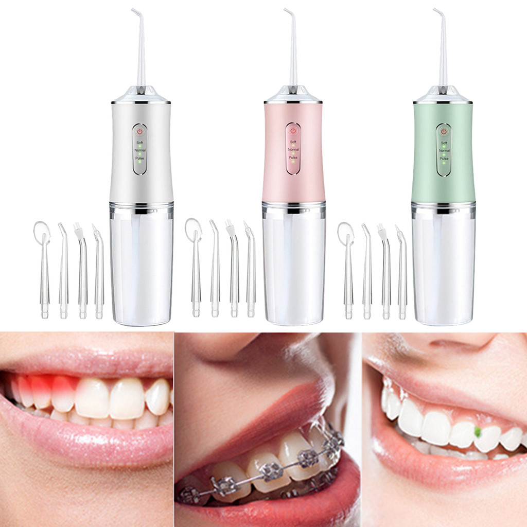 อัพเกรด Irrigator ปาก Flosser น้ําทันตกรรมแบบพกพา USB ชาร์จ Water Jet Floss Tooth Pick 4 Jet Tip 3 โ