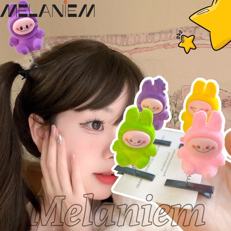 น่ารัก Labubu Flocking กิ๊บติดผม-แต่งตัวเครื่องประดับผม-กิ๊บฤดูใบไม้ผลิ 3D ตลก - สีสุ่ม, การ์ตูน, สไตล์มันวาว - สําหรับสาวสวมใส่ทุกวัน-คลิปหน้าม้าด้าน