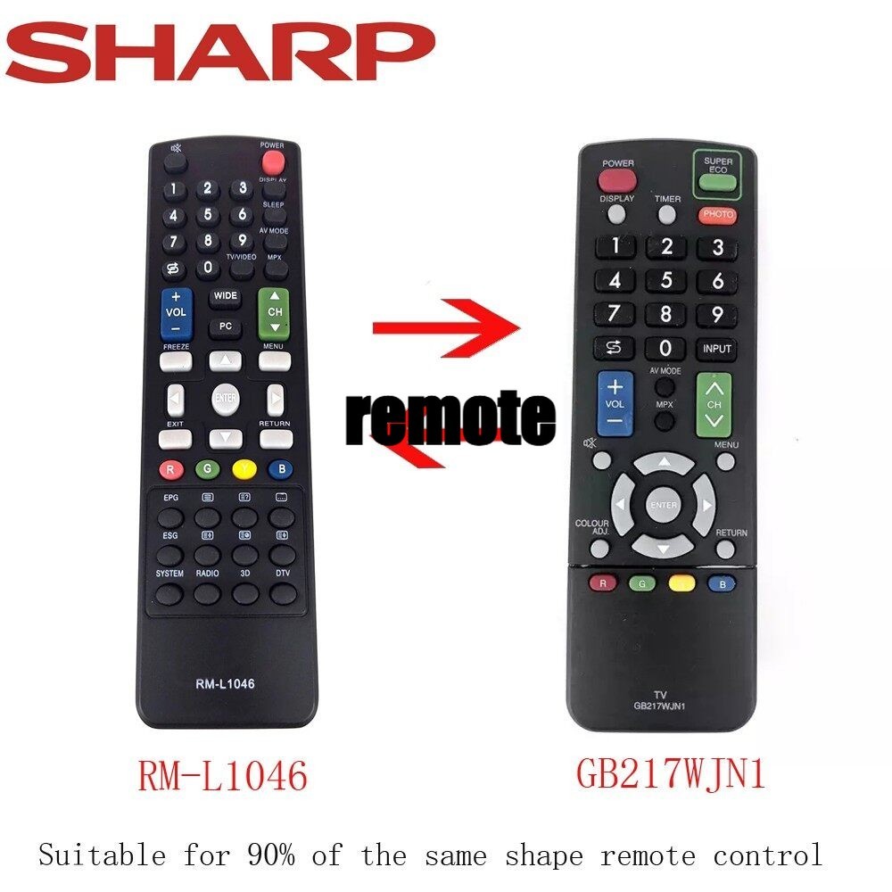SHARP() ทีวี/LED/LCD รีโมทคอนโทรลทดแทน (GB217WJN1) รีโมทคอนโทรลสากล RM-L1046 สําหรับ Sharp LCD LED T