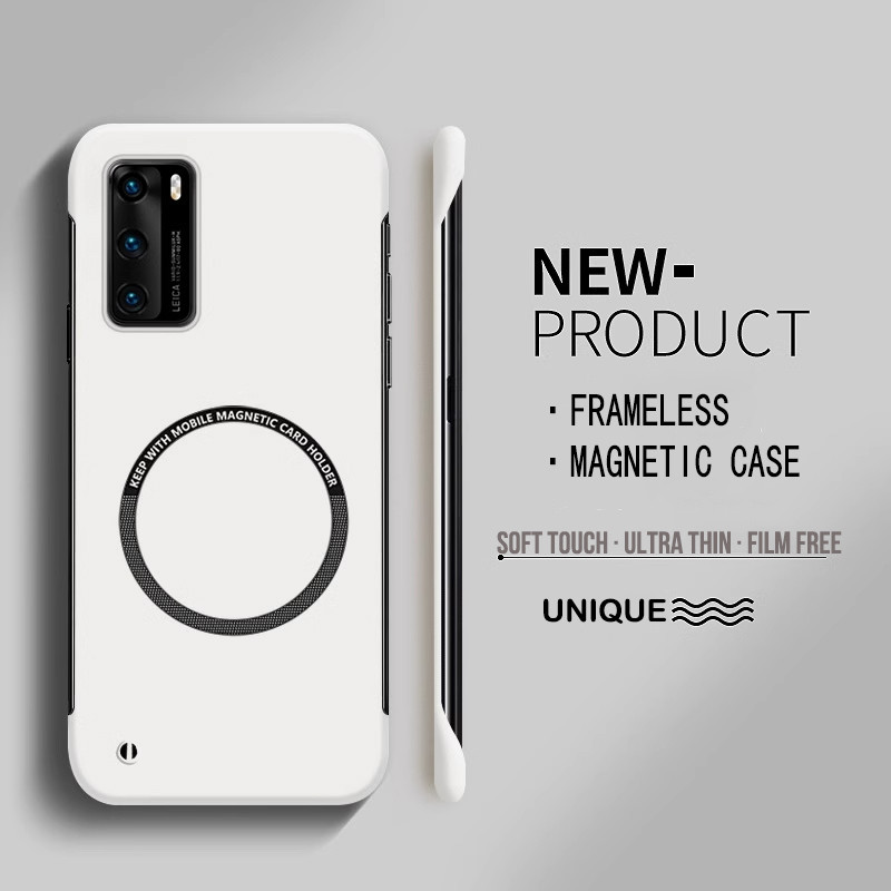 สําหรับ Huawei P40 Pro ฝาครอบเคสโทรศัพท์แบบแม่เหล็กเคลือบไม่มีขอบ