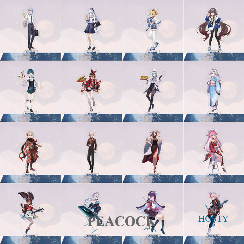 Pea Genshin Impact อะนิเมะรูปอะคริลิคของเล่น Hutao Xiao Yae Miko Kazuha Ayaka Action Figure โต๊ะตกแต
