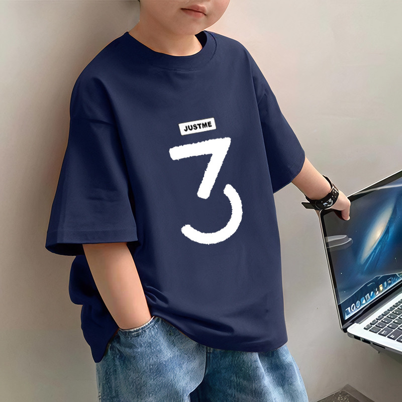 Kid T เสื้อ(15-50 กก.) 9 สีผ้าฝ้าย 100% บางรอบคอเสื้อยืดแฟชั่นพิมพ์เสื้อ Unisex Girl Boy ฤดูร้อนเสื้อผ้า