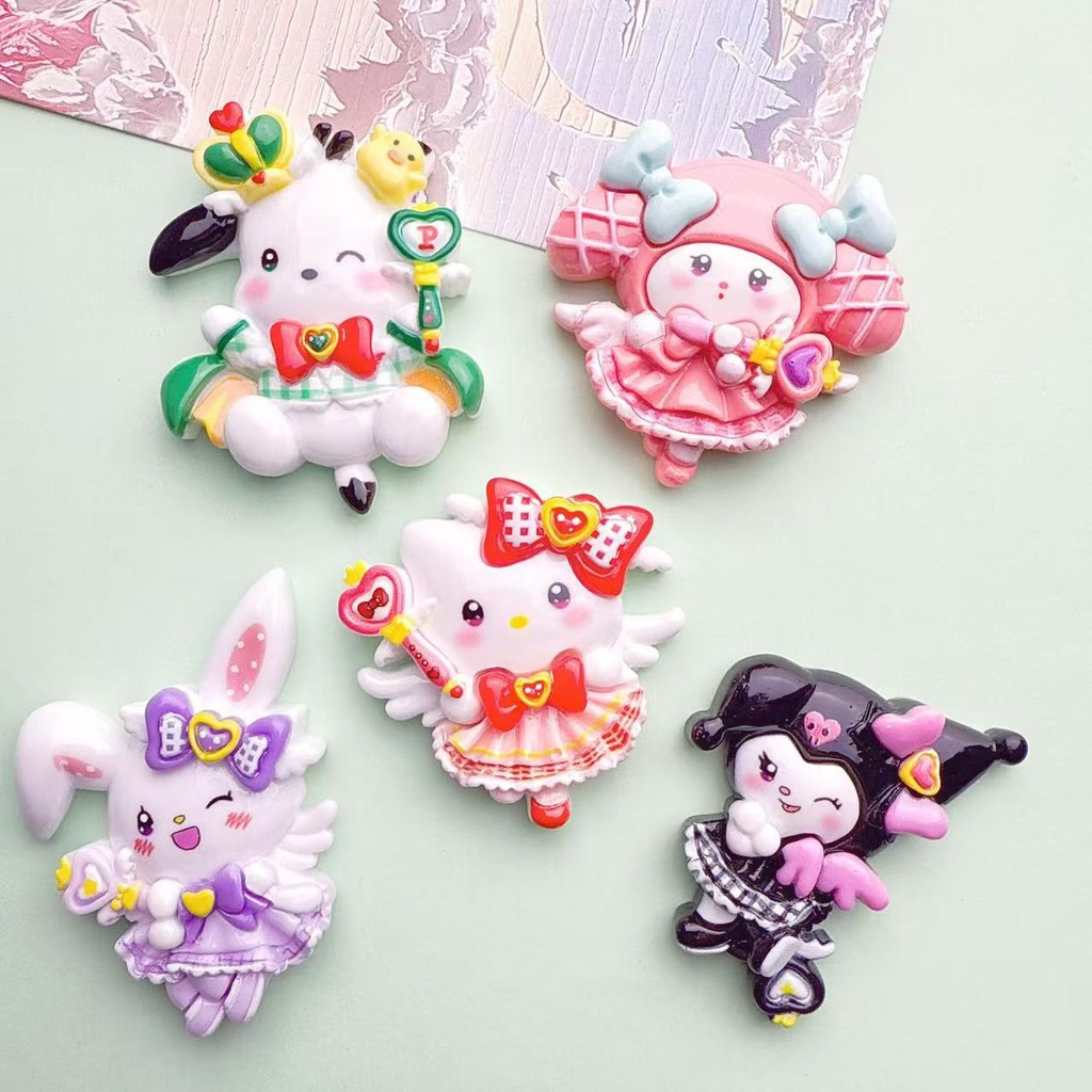 SANRIO 5 ชิ้นขนาดใหญ่เจ้าหญิง ซานริโอ เรซิ่นเสน่ห์สําหรับ ทําเอง (9-377)