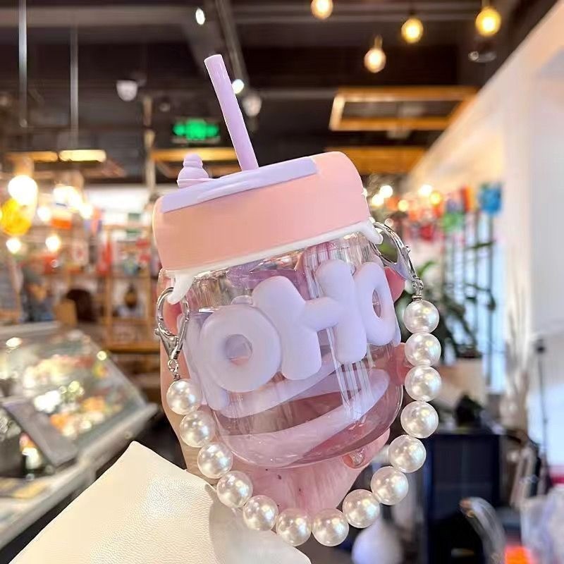 350ml แก้วกาแฟ ใส่กาแฟร้อน ใส่น้ำ แก้วกาแฟ พร้อมหลอดแก้ว เข็มขัดถ้วยมุก แก้วน้ำ พร้อมปลอก - รูปที่ 2