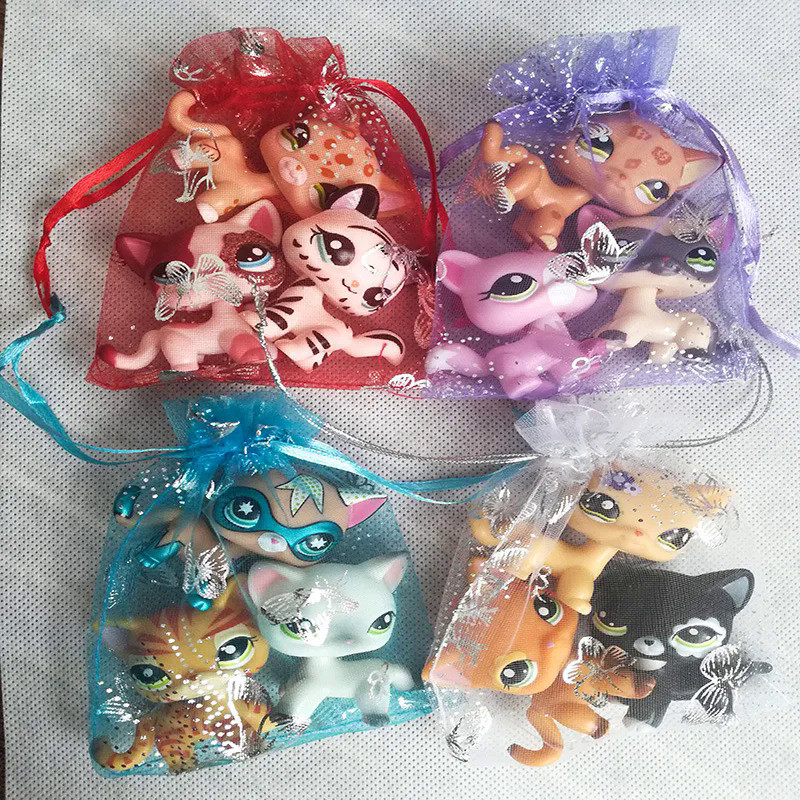 3pcs Random Animal Standing LPS Toy Short Hair Cat Collie Dachshund Spaniel Great Dane Action Figure