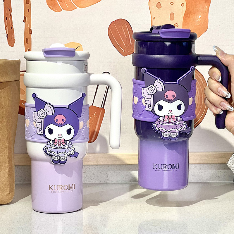 Sanrio Kuromi Icemaster Cup 316 สแตนเลสขนาดใหญ่-ความจุกระติกน้ําร้อนถ้วยสาวถ้วยฟางถ้วยมูลค่าสูง