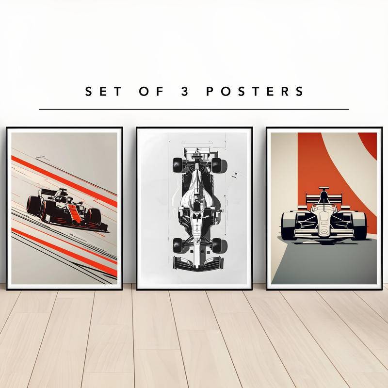 F1 ชุดโปสเตอร์สูตร 1 Wall Art Motorsport โปสเตอร์เกมของขวัญสําหรับ Son ของขวัญสําหรับเขา