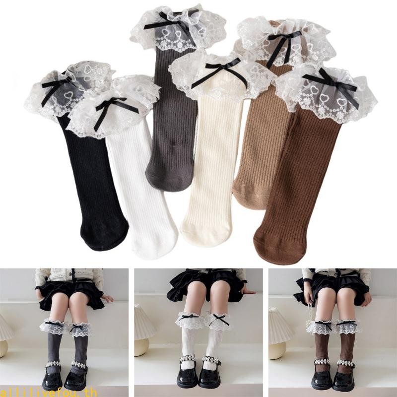 Live ถุงเท้าน่องกลางแฟชั่นและสะดวกสบายความยาวปานกลางสําหรับสาว 3-10T