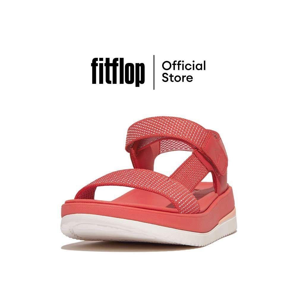 FITFLOP SURFF TWO-TONE WEBBING/LEATHER รองเท้าแตะแบบรัดส้นผู้หญิง รุ่น HK1-B09 สี ROSY CORAL