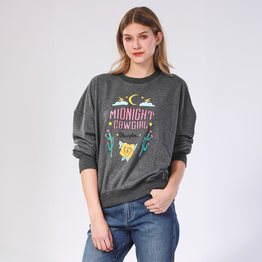 WRANGLER เสื้อคลุมสวมหัวผู้หญิง คอลเลคชั่น Legend Of Wrangler FW24 Regular รุ่น WR F224WPULN29 สีเทา