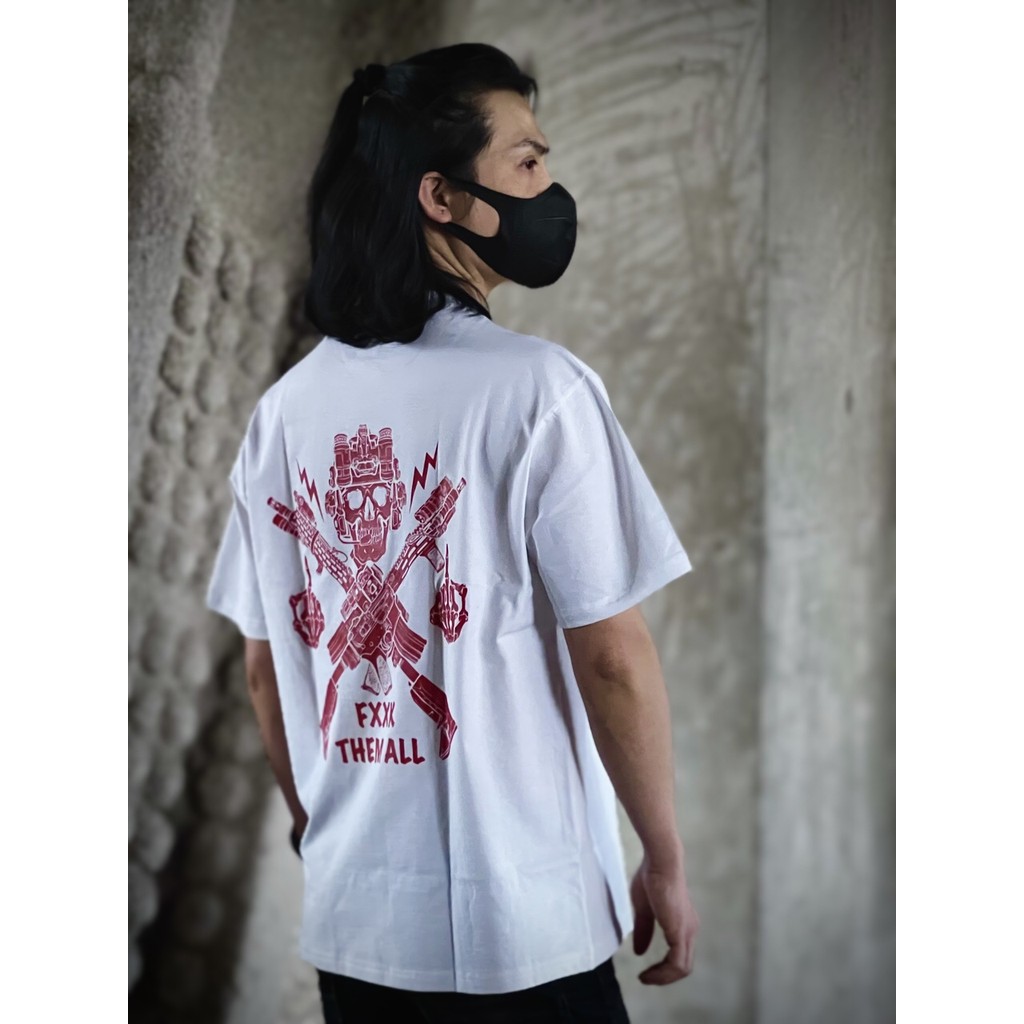 [คลังสินค้าพร้อม] Bcm Element FXXK THEM ALL สีดําและสีขาวพิมพ์แฟนทหาร 100% ผ้าฝ้ายคุณภาพสูงลูกเรือคอ