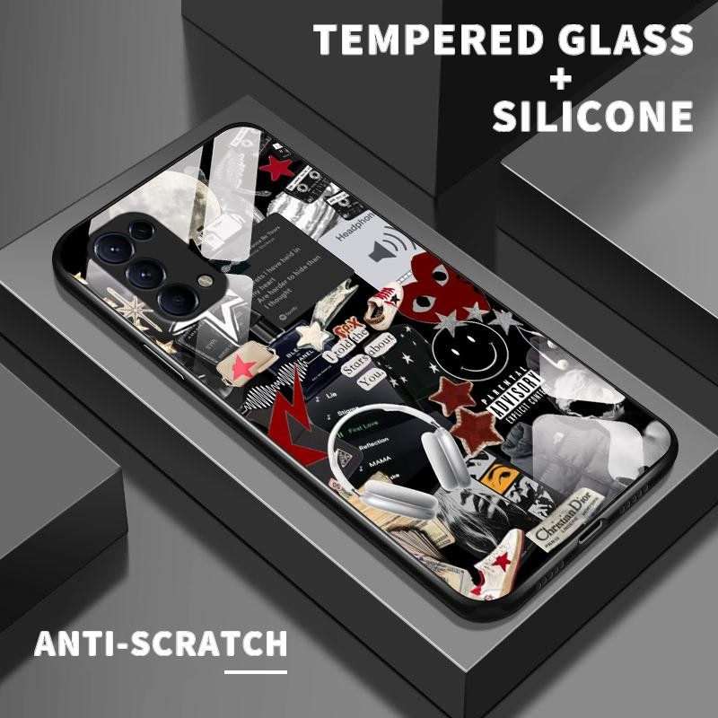 เหมาะสำหรับ OPPO Reno5 4G 5G Reno4 F Lite Reno2 Z Reno3 ป้องกันกรณีโทรศัพท์เลนส์เคส Fashions Creativ